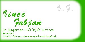 vince fabjan business card